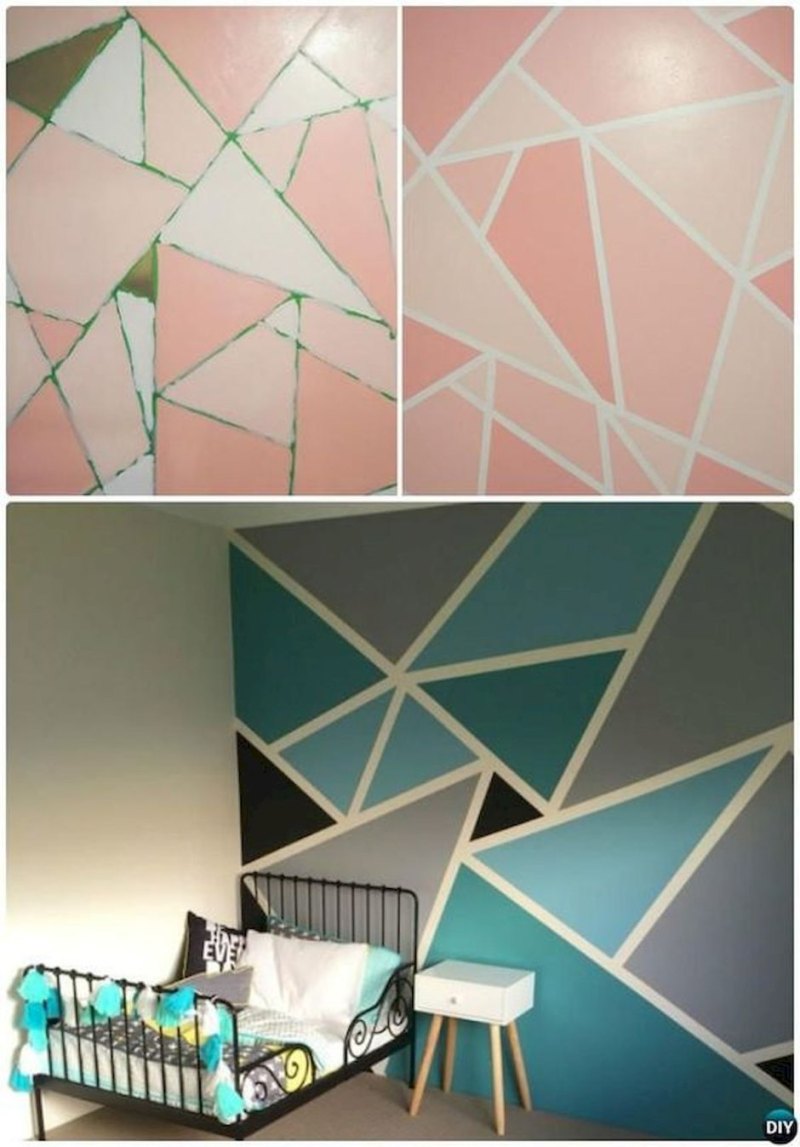 Стена треугольниками покрасить