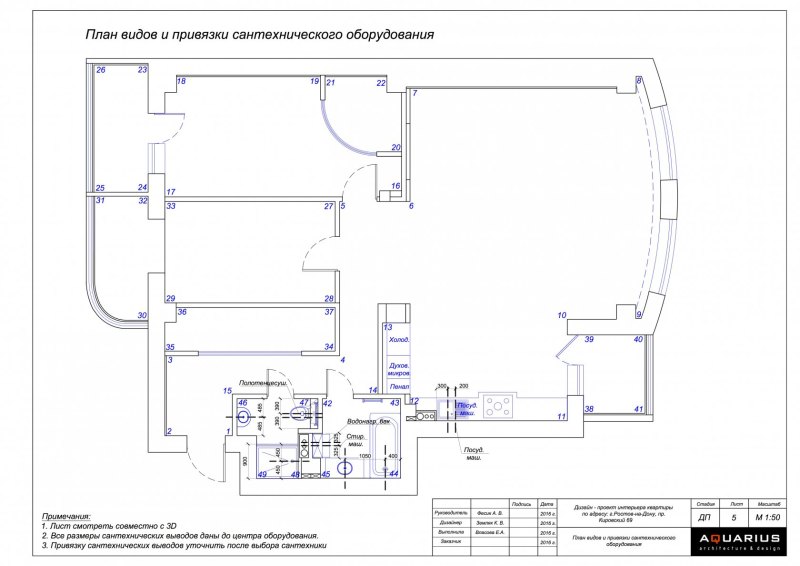 План сантехнического оборудования