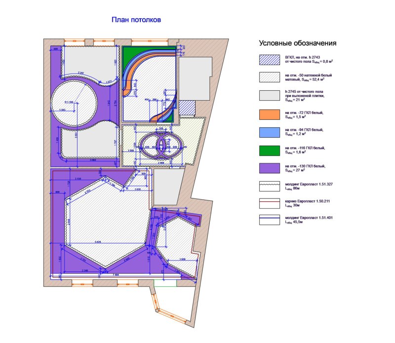 План потолка в дизайн проекте