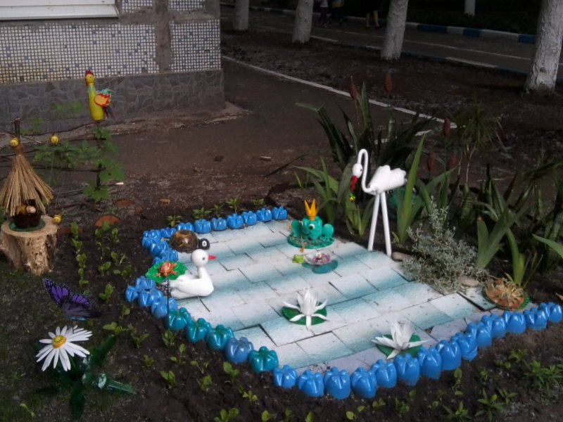 Паровозик из бревен для дачи