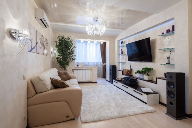 Интерьер лофт гостиная 15кв
