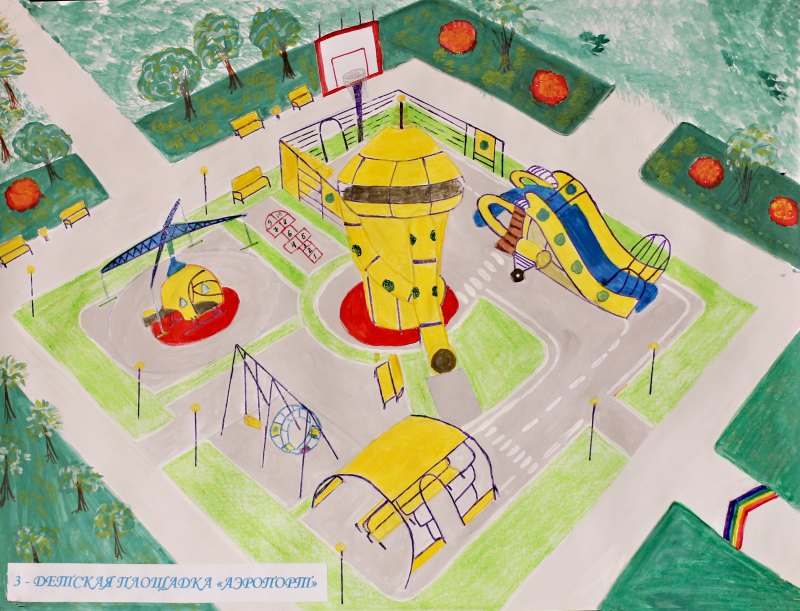 Детская площадка будущего рисунок - фото и картинки abrakadabra.fun