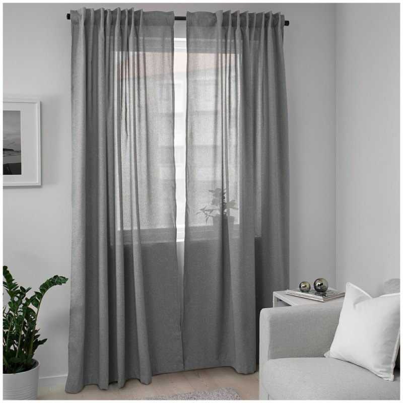 Hildrun ХИЛЬДРАН гардины, 2 шт., белый/точечный145x300 см